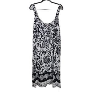 Knox Rose Midi Floral Black and White Summer Dress